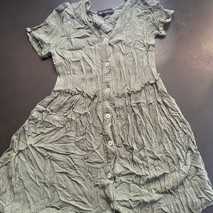 Army Green Button Top